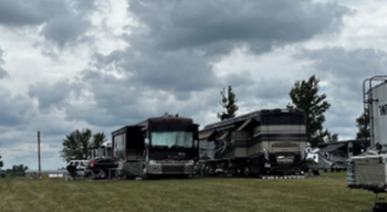 RVs parked in grass